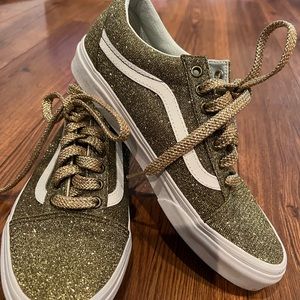Vans gold glitter Old Skool sneaker sz 9.5